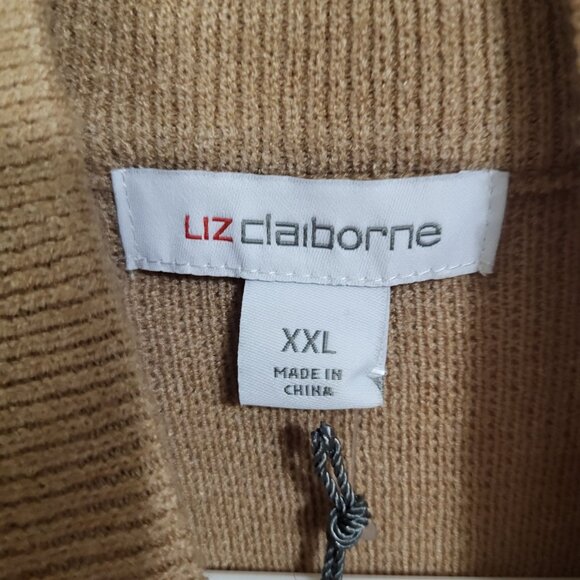 Liz Claiborne Women's XXL Signature Caramel Brown Full Zip Sweater NWT - Picture 10 of 13
